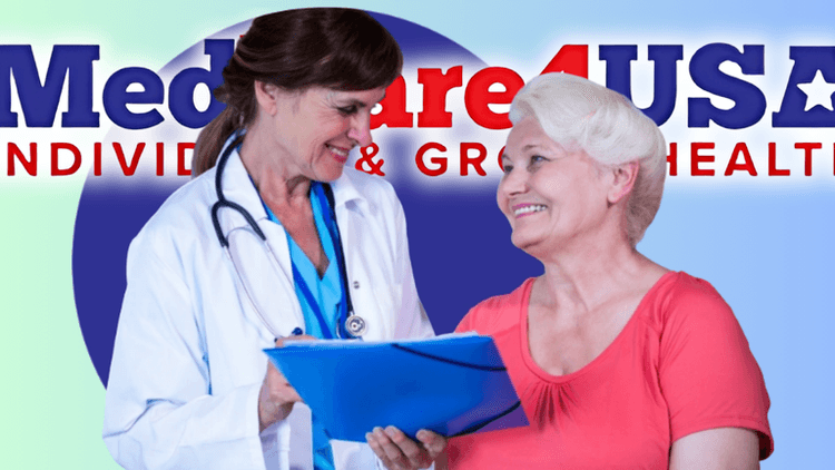 A doctor and senior woman smiling, representing Medicare4USA.com, offering personalized Medicare guidance for seniors in Texas and Florida.