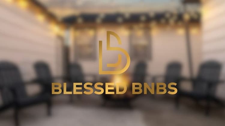 Blessed BNBS logo featuring a modern design, symbolizing data-driven success in short-term rental management.