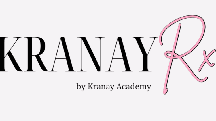 Logo for Kranay Academy featuring "KRANAY" and "Rx" in elegant fonts